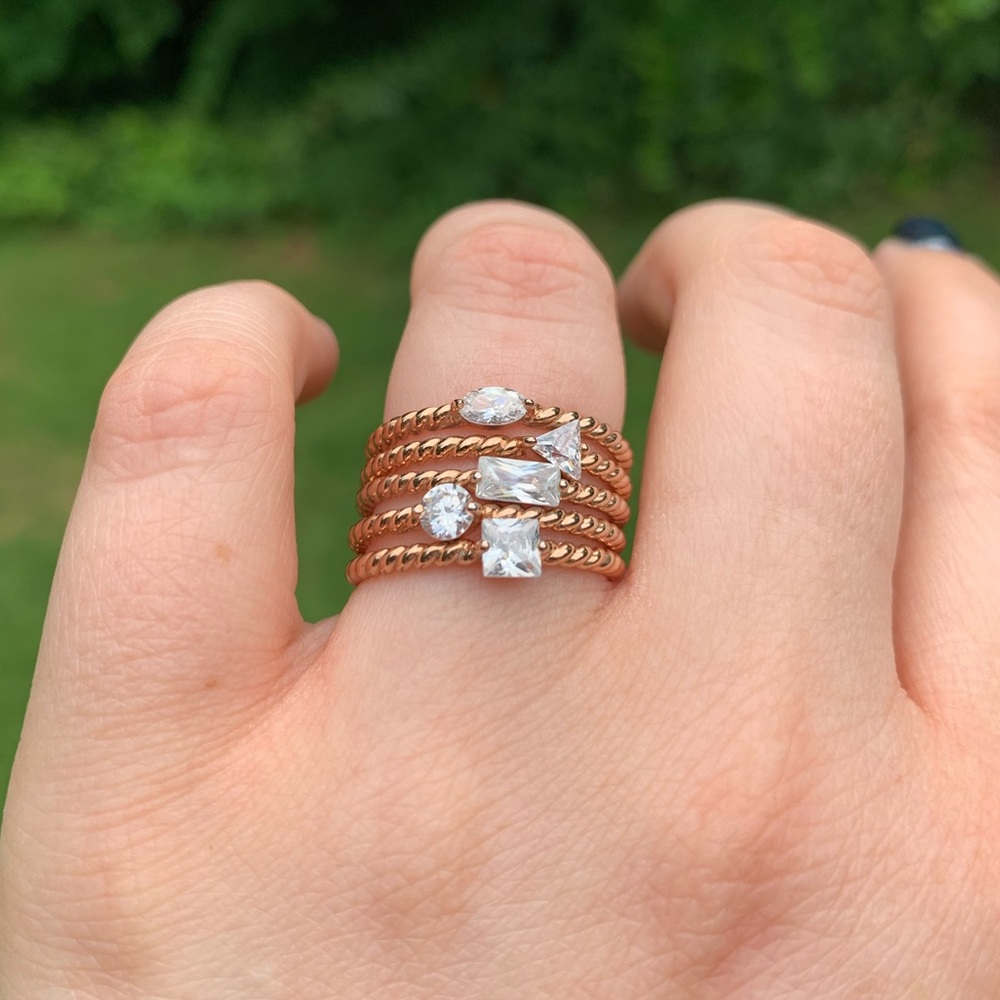 5-band Rhinestone Shape Rings - Picture 13 of 16